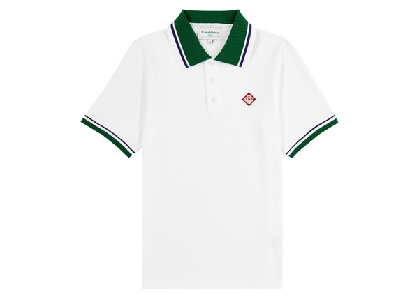 Casablanca Diamond Logo Patch Cotton Polo Shirt