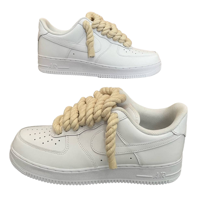 Nike Air Force 1 Low Rope Lace White Custom
