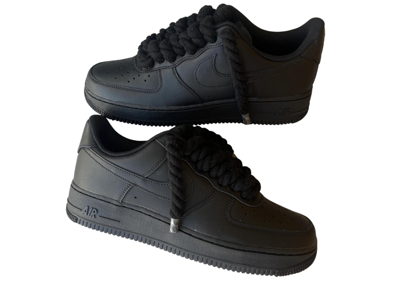 Nike Air Force 1 Low Rope Lace Black Custom