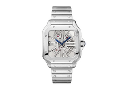 Cartier Large Santos De Cartier WHSA0015 Skeleton Watch 39.8mm