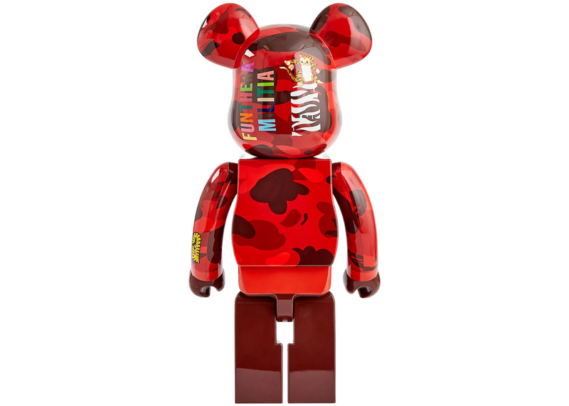 Bearbrick x A Bathing Ape Tiger Camo Red 1000%