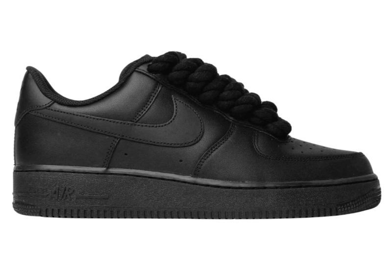 Nike Air Force 1 Low Rope Lace Black Custom